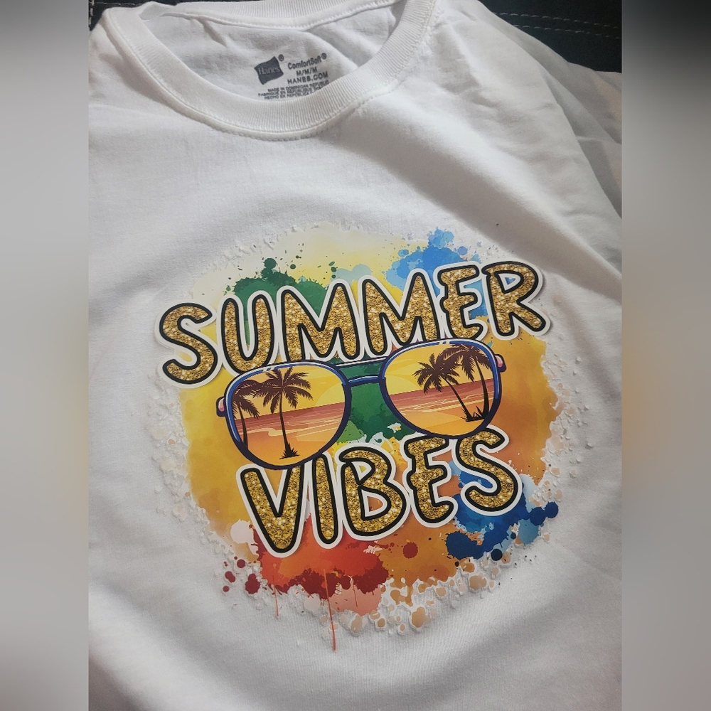 Gildan White Summer Vibes Short Sleeve Tee